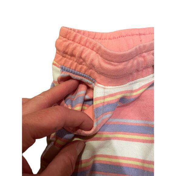 Cat & Jack Toddler Girl 3T Pink, Purple, Yellow & White Strip Drawstring Shorts - Picture 3 of 5